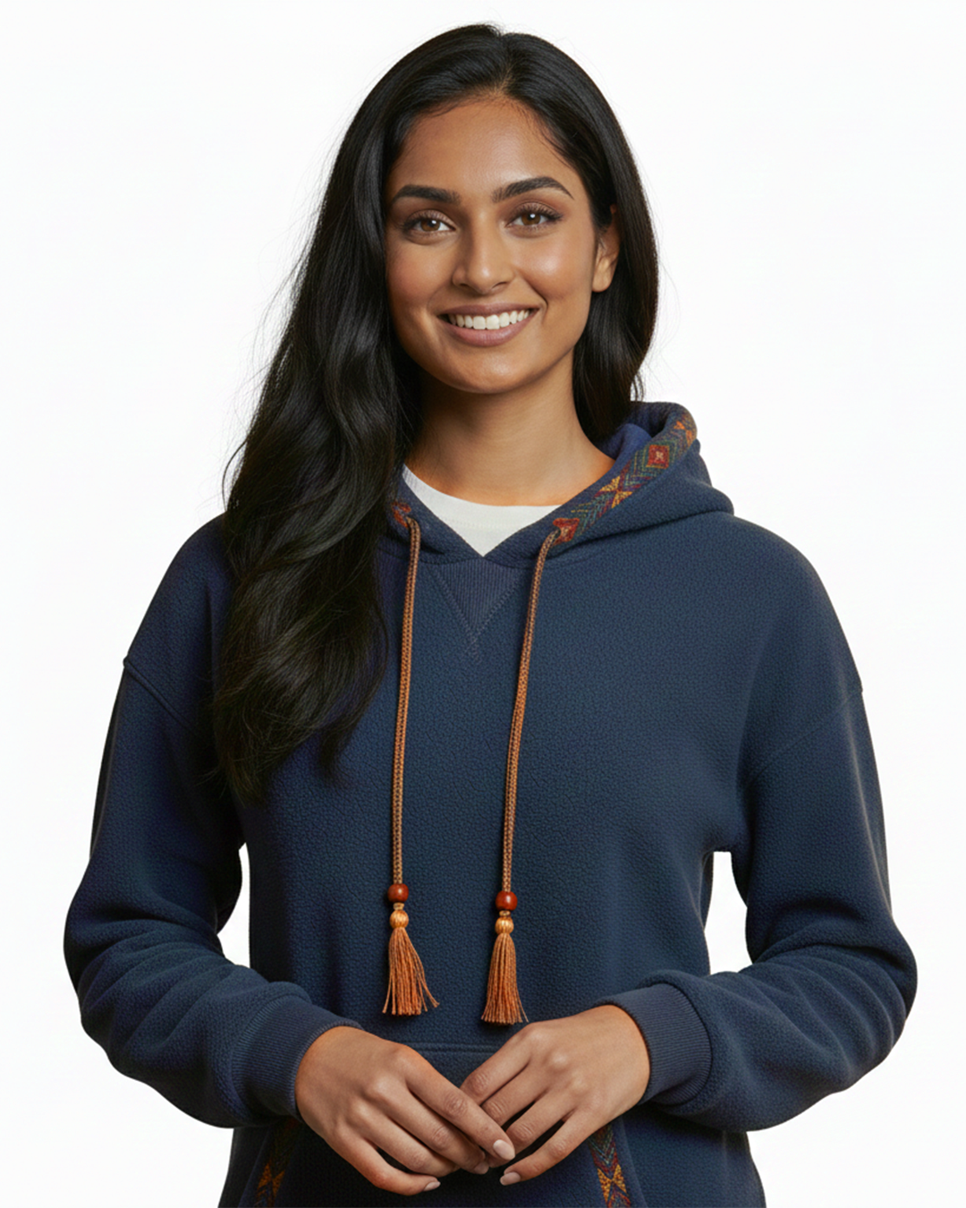 Chic Geometric Embroidered Hoodie