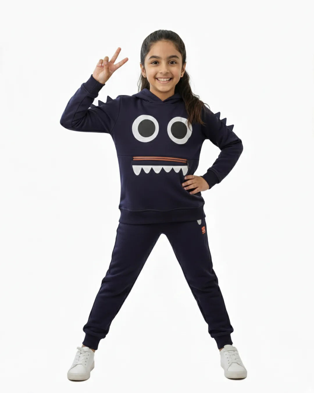 Kids Monster Face Hoodie Co-Ord Set