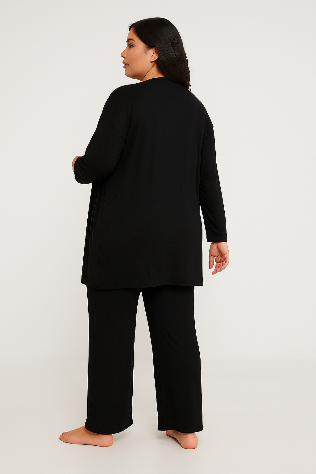 Women’s 3 Piece Nightwear Lounge Set with Rainbow Butterfly Print | Plus Size Loungewear