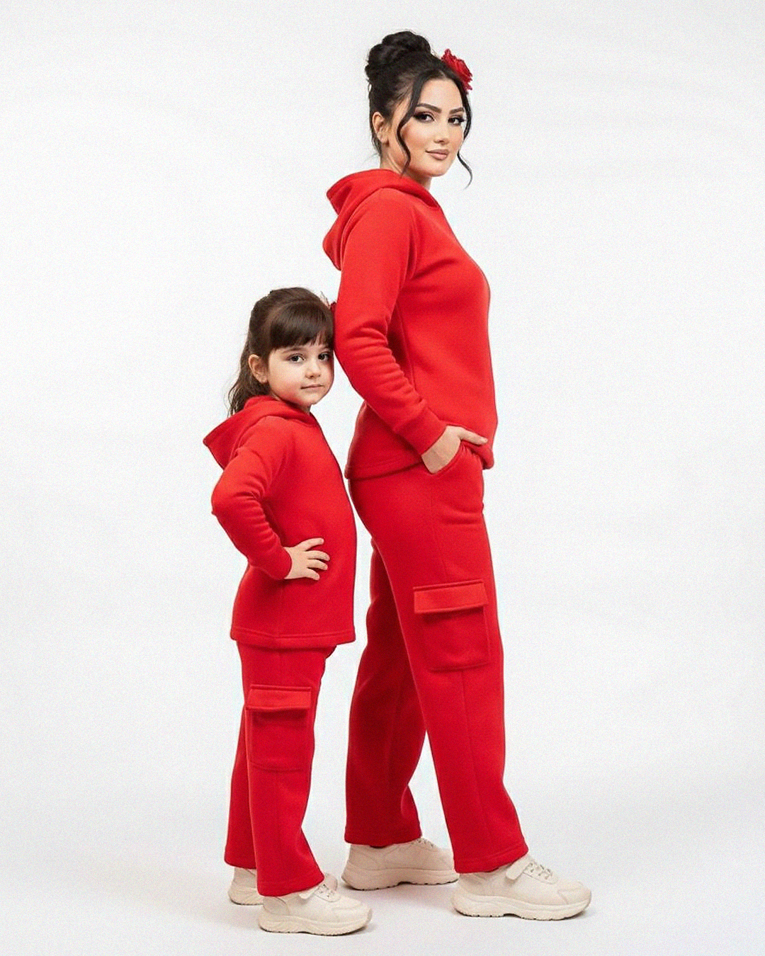 Mom & Me Red Winter Fleece Tracksuit