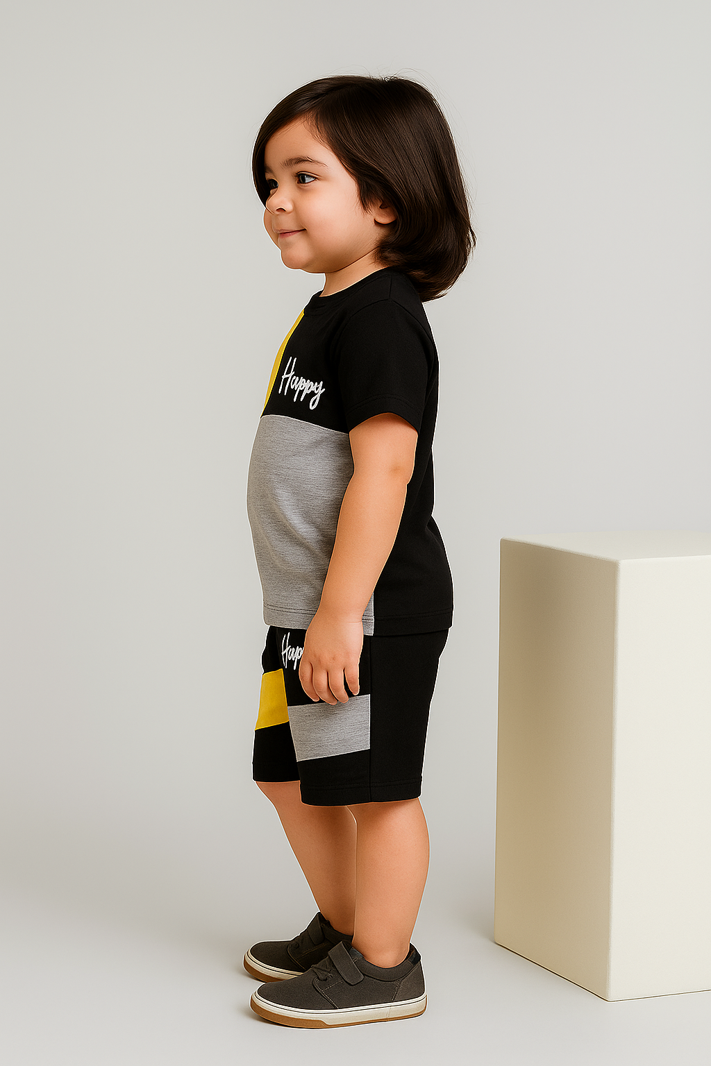 Multi Colorblock Short Sleeve T-shirt & Shorts Set