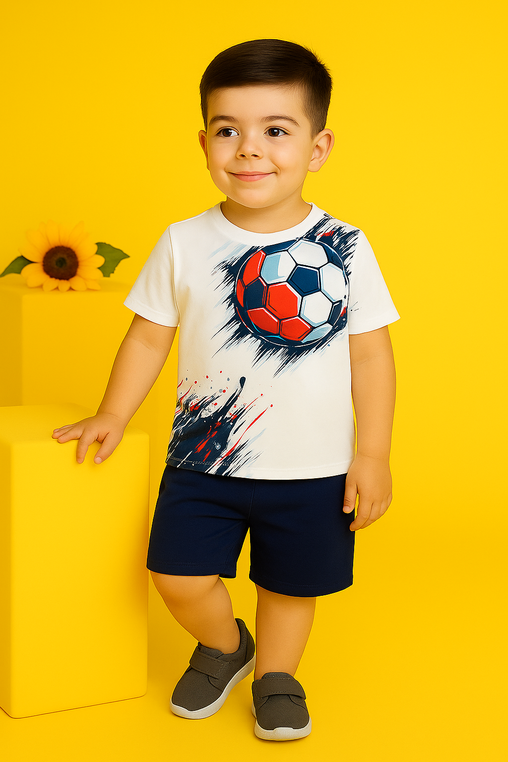 Soccer Graphic T-Shirt & Shorts Set