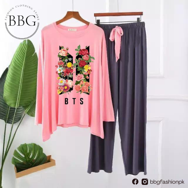 Pink Flowered and BTS Printed Loungewear