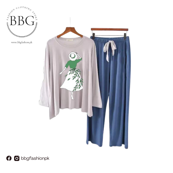 White Spring Lady Printed Loungewear