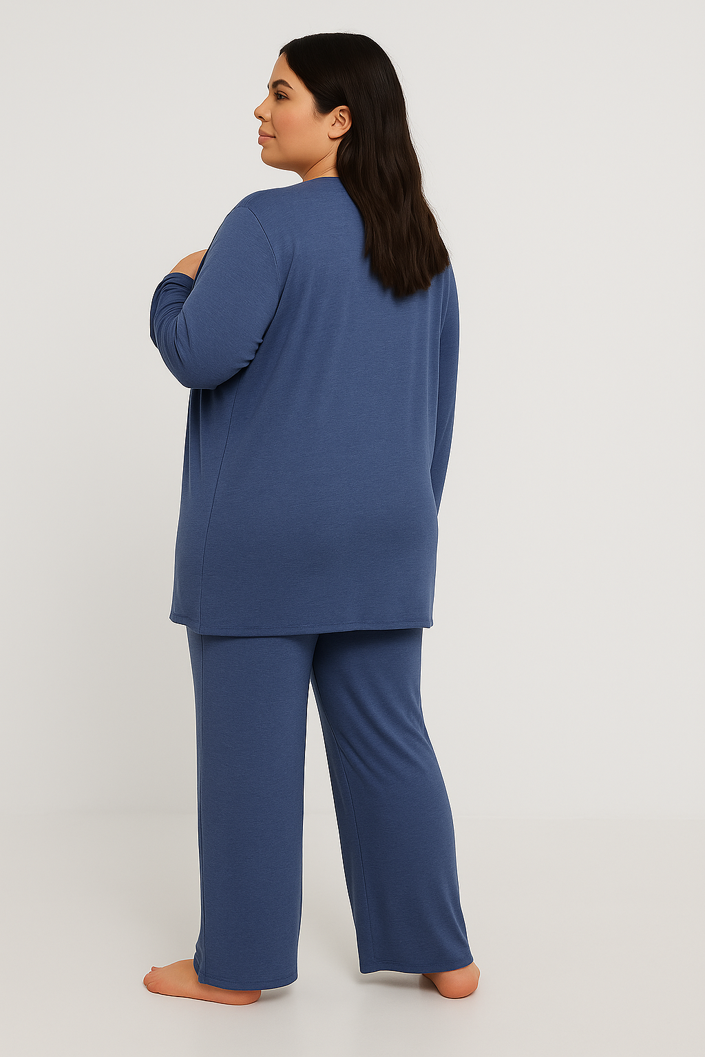 Women’s 3 Piece Nightwear Lounge Set with Neon Heart Print | Plus Size Loungewear