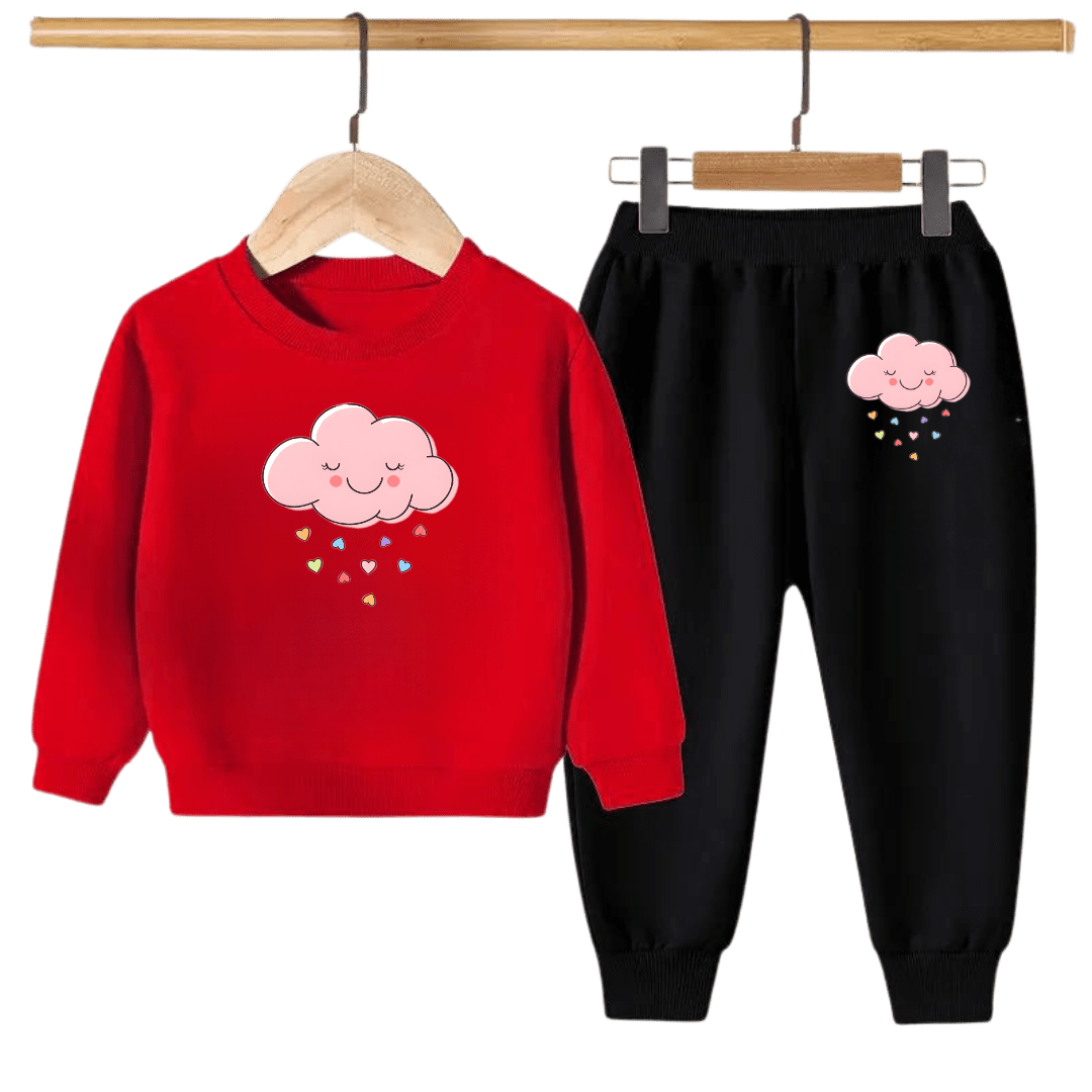 Pink Cloud Kids Sweatshirt & Jogger Set – for Boys & Girls