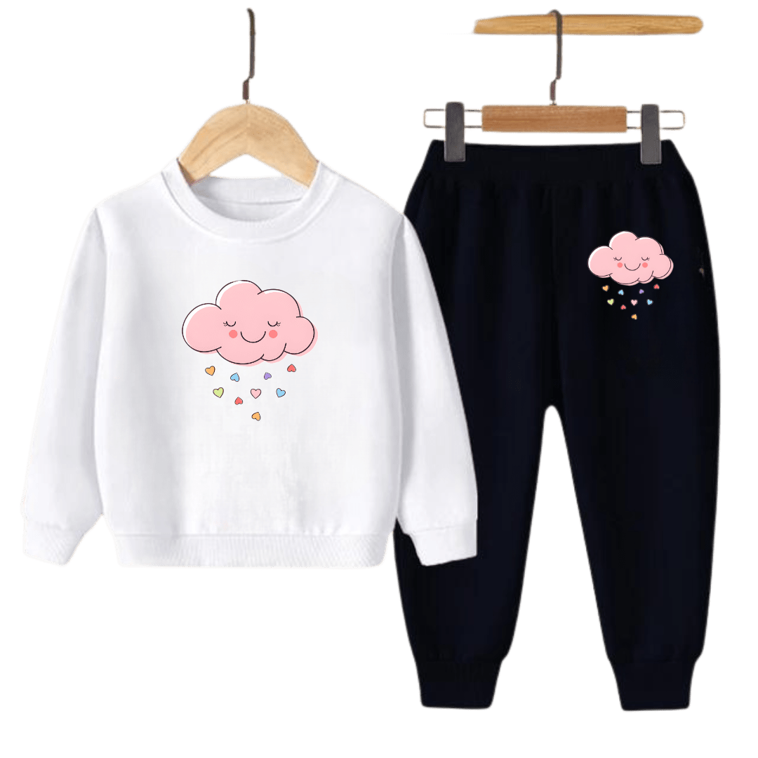 Pink Cloud Kids Sweatshirt & Jogger Set – for Boys & Girls