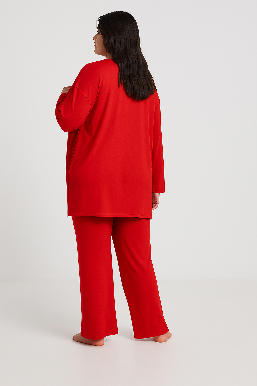 Women’s 3 Piece Nightwear Lounge Set with Multi Love Print | Plus Size Loungewear