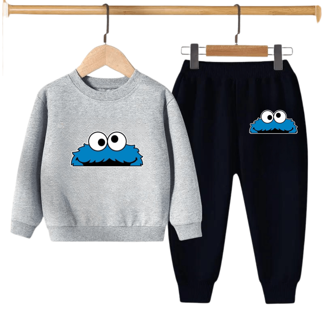 Blue Monster Kids Sweatshirt & Jogger Set – for Boys & Girls