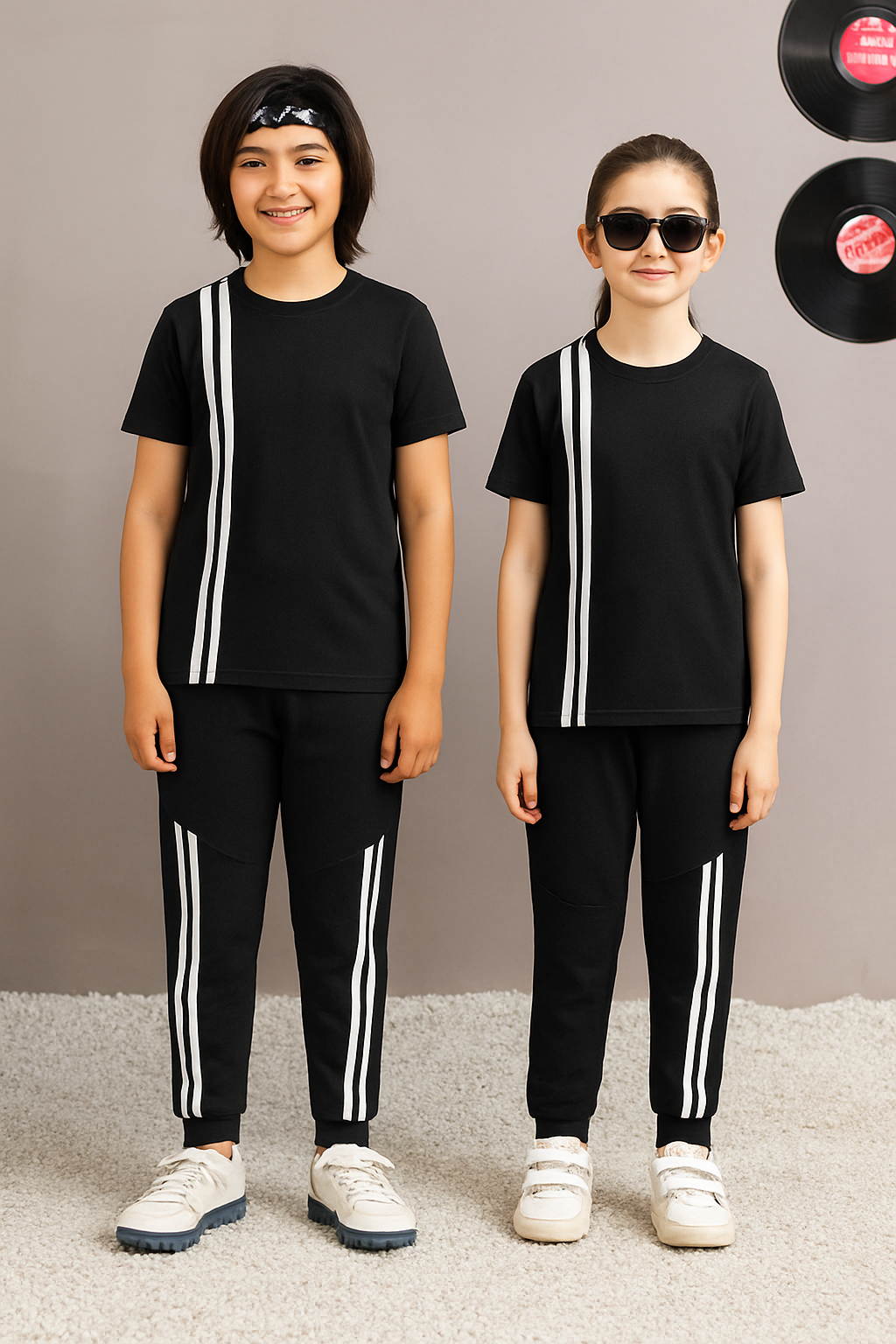 Crimson Stripe Kids Tracksuit