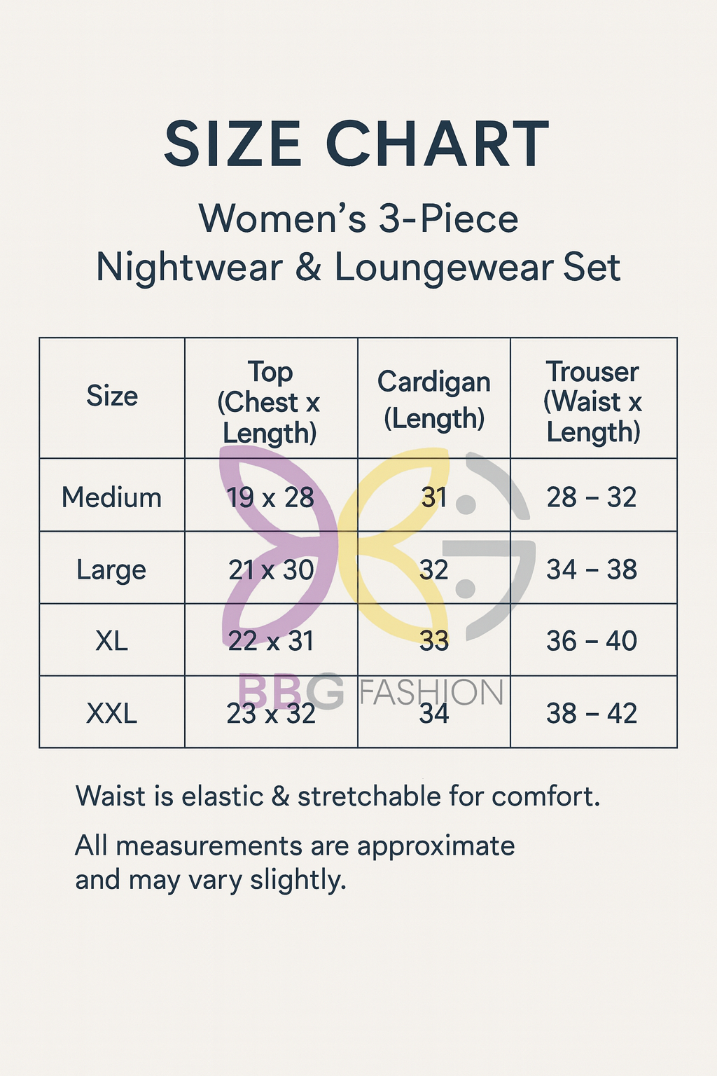 Women’s 3 Piece Nightwear Lounge Set with Owl Print | Plus Size Loungewear