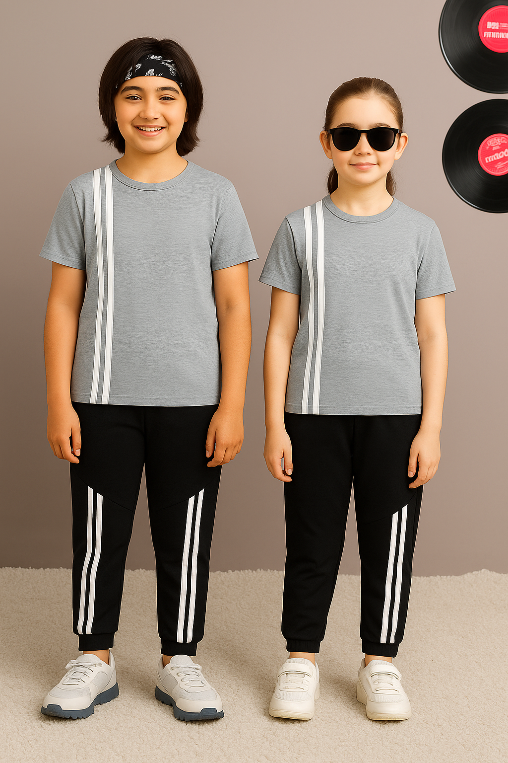 Crimson Stripe Kids Tracksuit