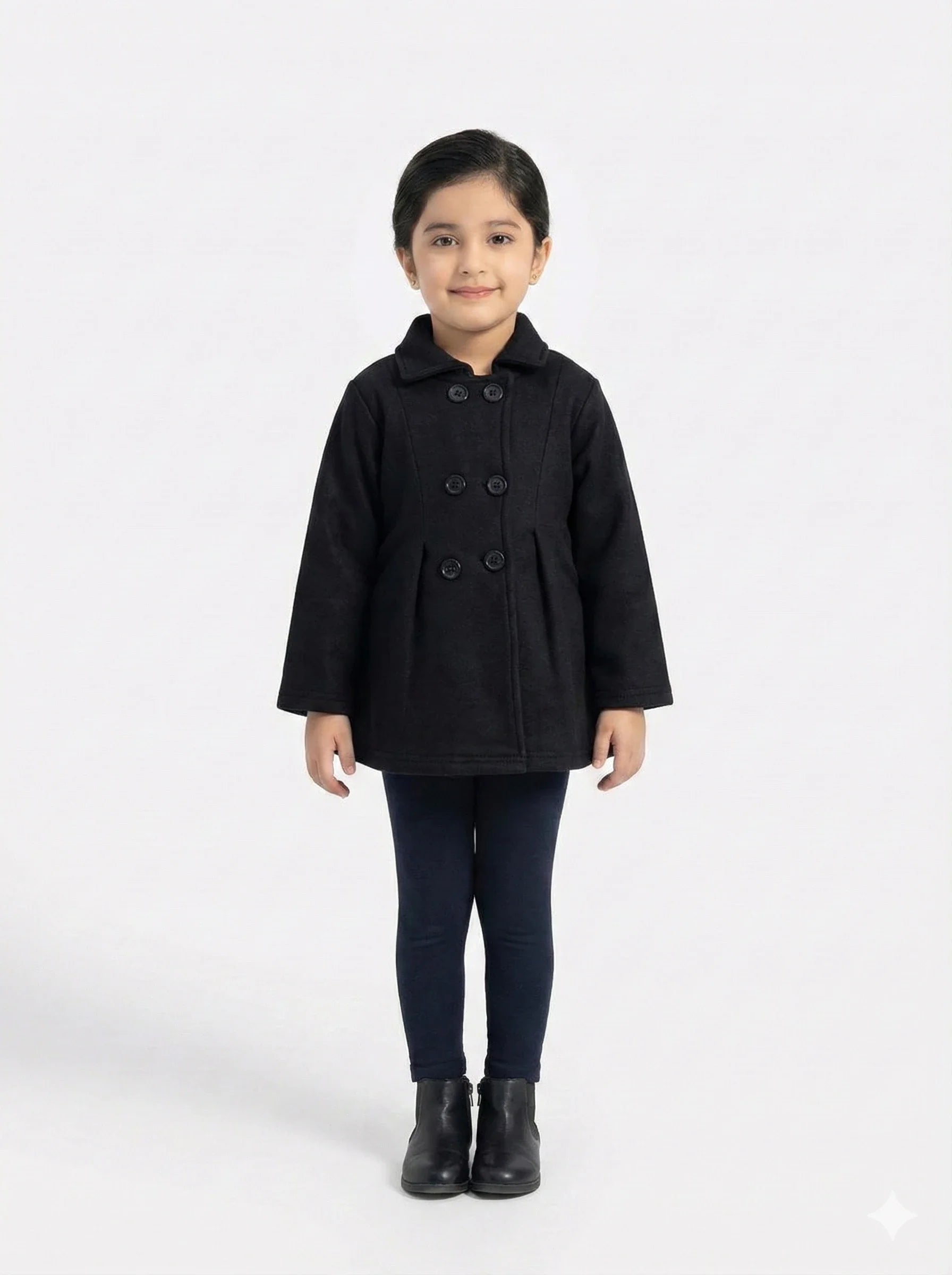Toddler & Girls Classic Fleece Winter Coat | Black