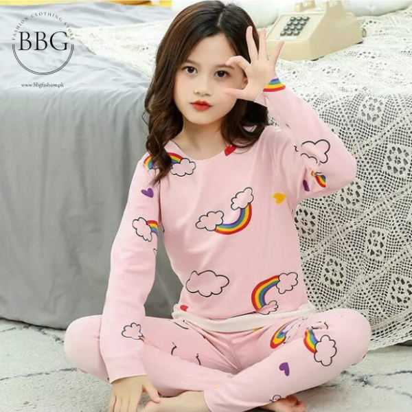 Pink Rainbow Kids Nightsuit