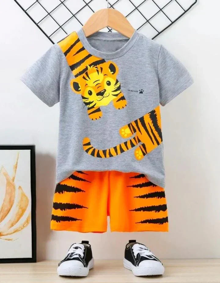 Kids’ Tiger Print T-Shirt & Shorts Set