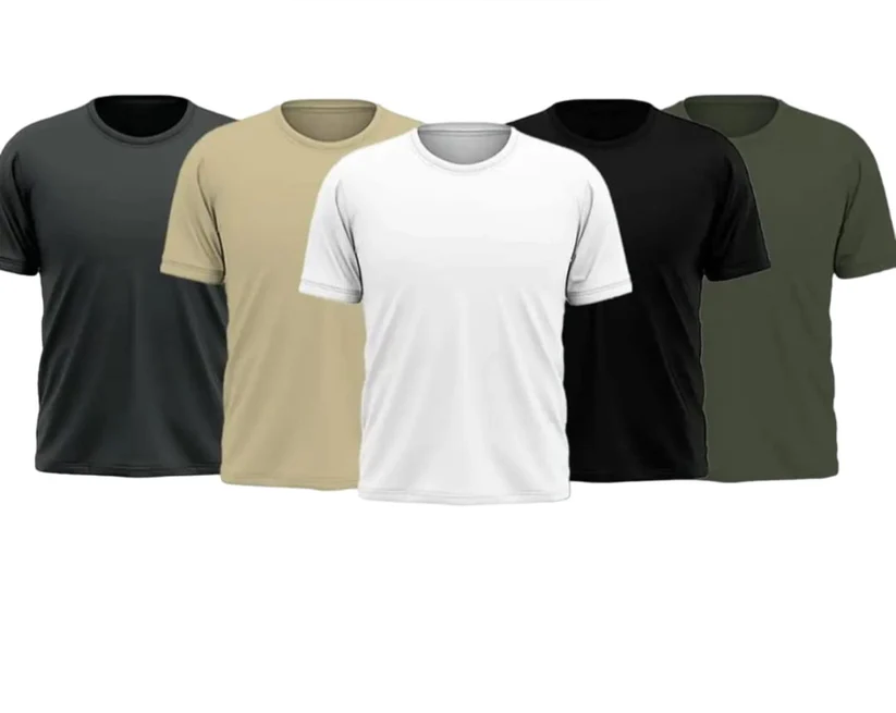 Pack of 5 Plain Basic T-shirts
