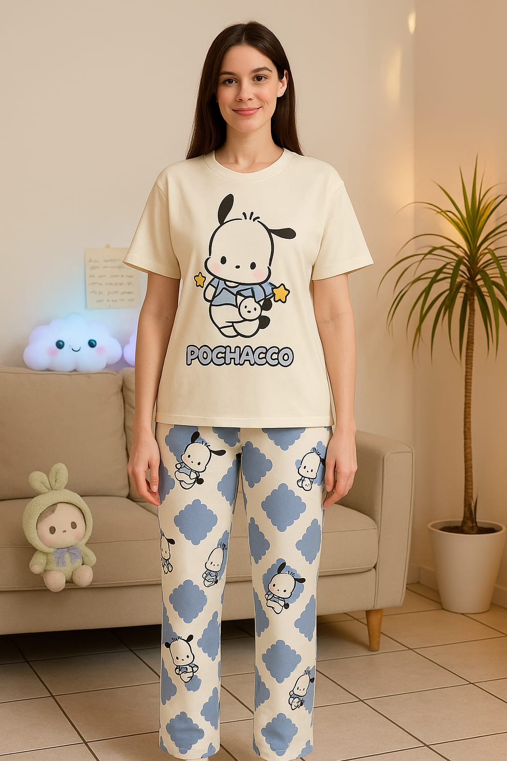 Cute Teddy Printed Pajama Set