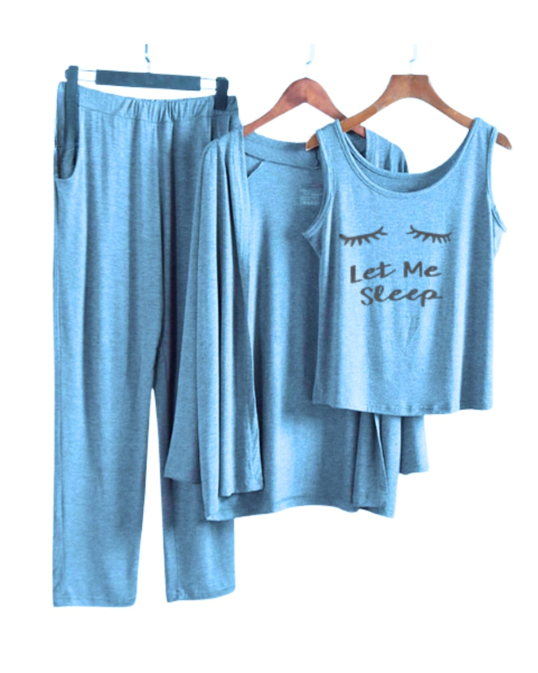Let Me Sleep Women Night Suit PJ 3 Pieces Set