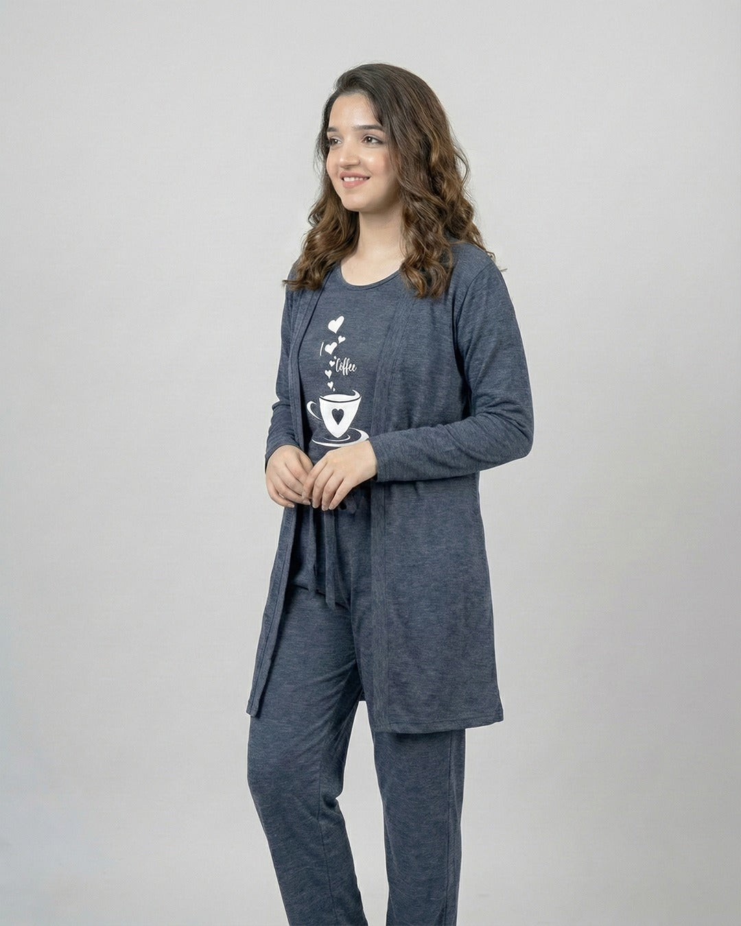 I love Coffee Women Night Suit PJ 3 Pieces Set