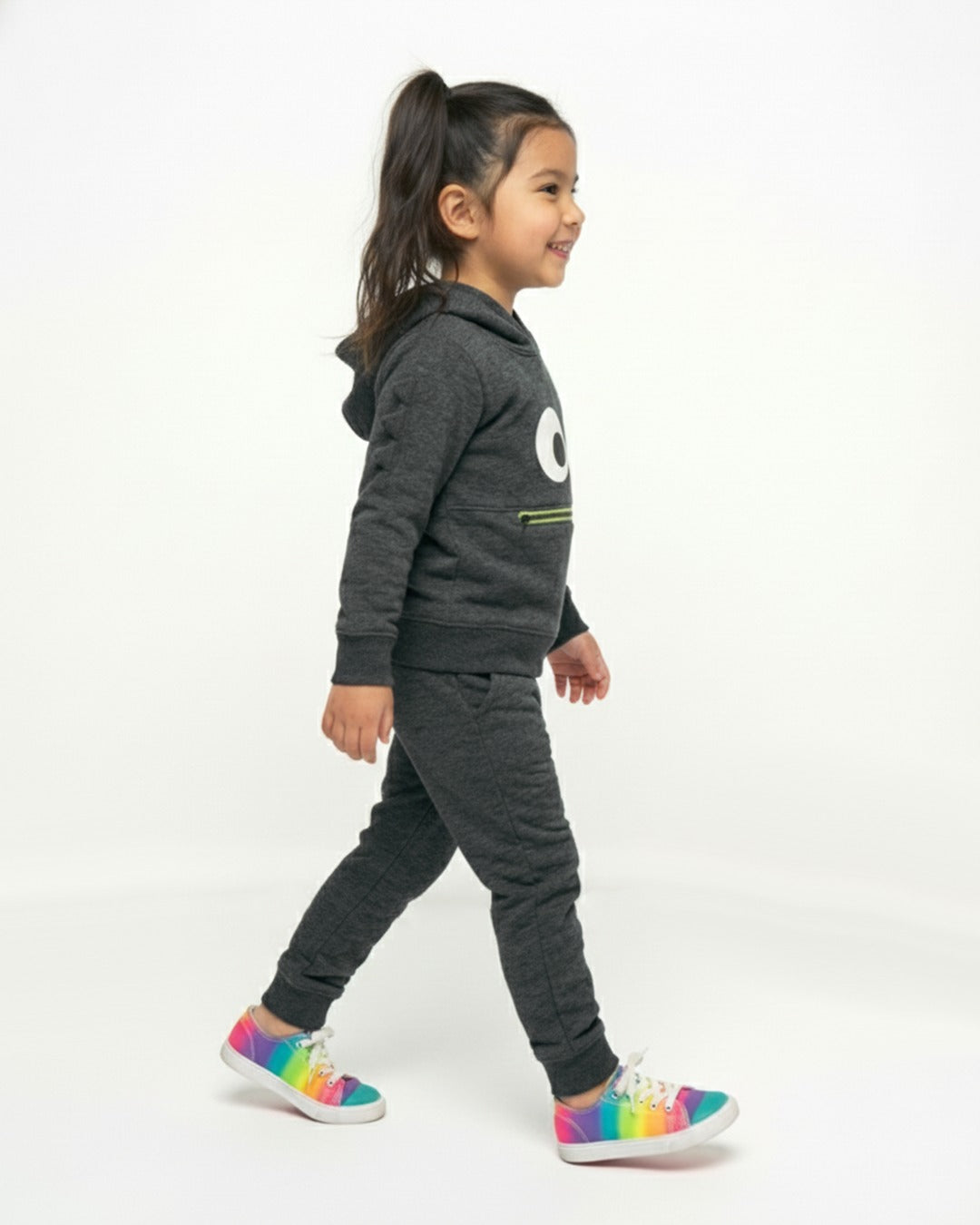 Kids Googly-Eyes Monster Fleece Hoodie & Jogger Set