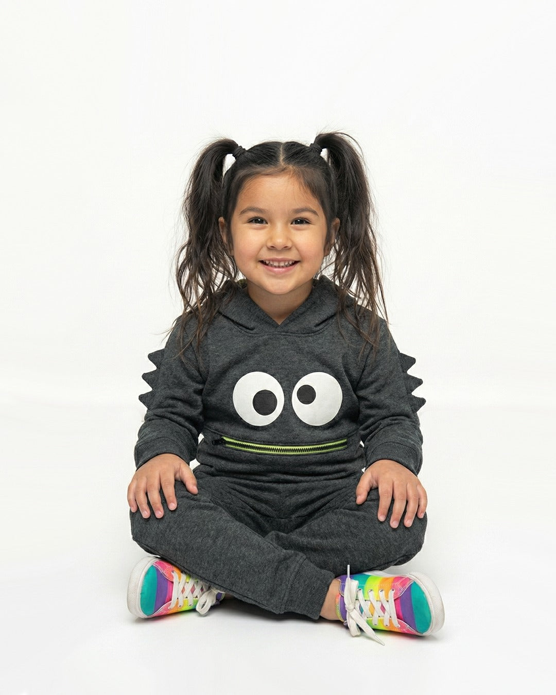 Kids Googly-Eyes Monster Fleece Hoodie & Jogger Set