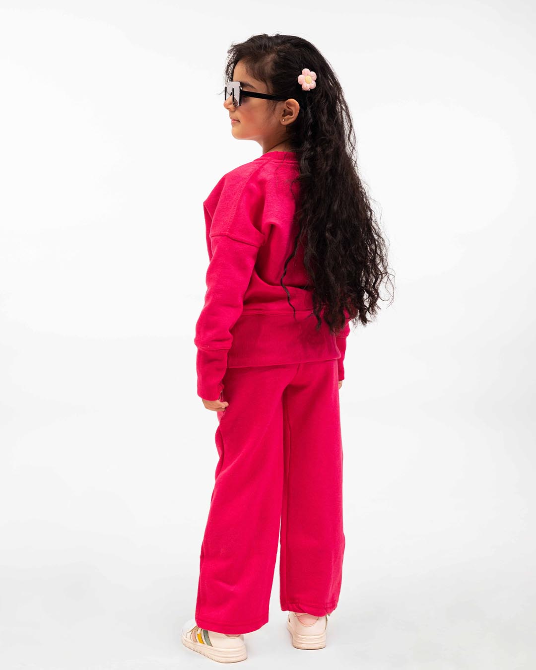 Girls Luxe Fleece Winter Co-Ord Set – Hot Pink