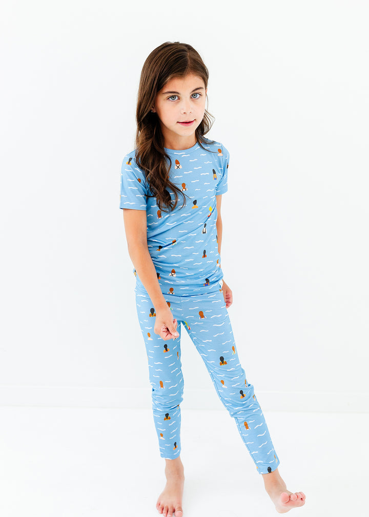 Kids' Summer Pajama Set – Blue Ocean Breeze