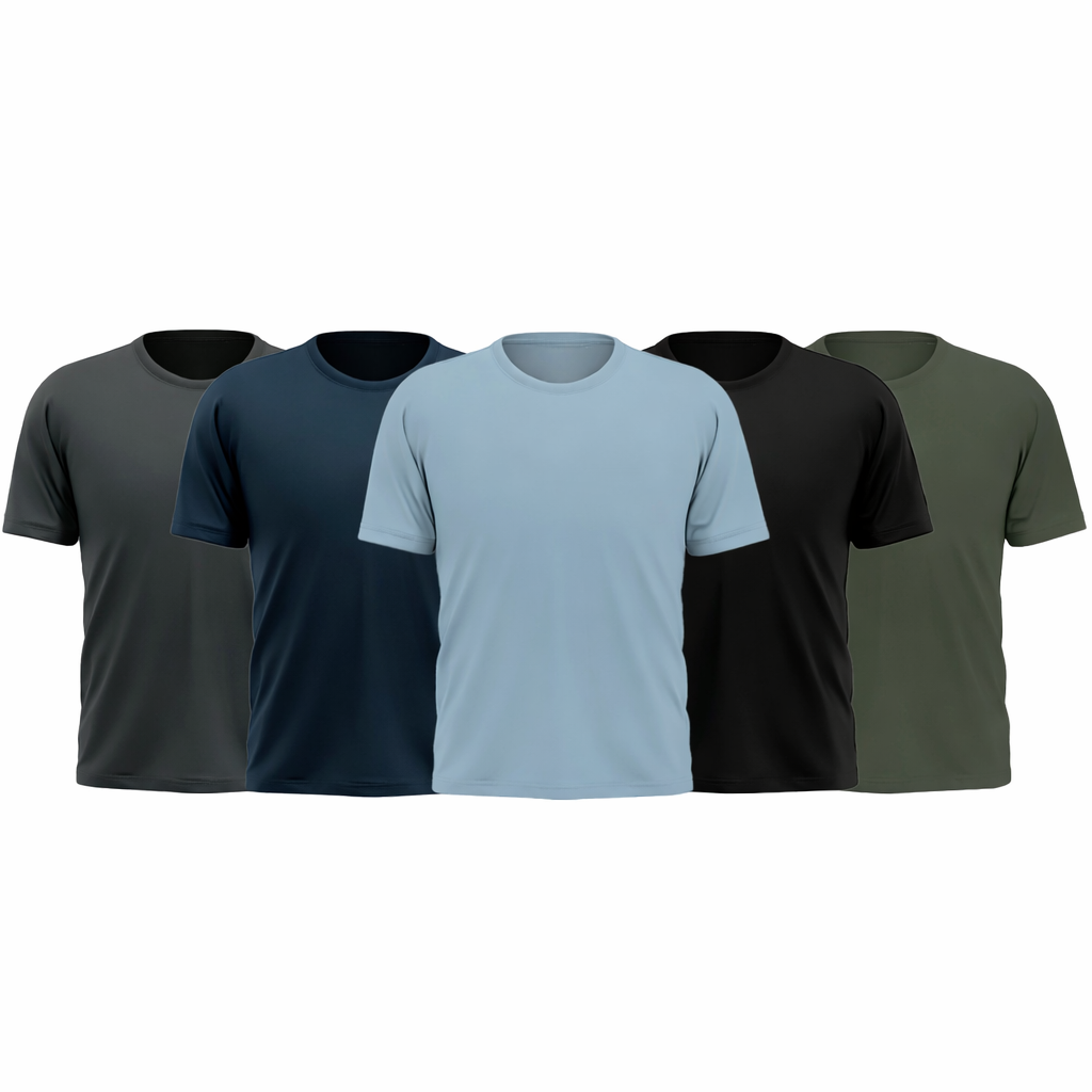 Pack of 5 Plain Basic T-shirts