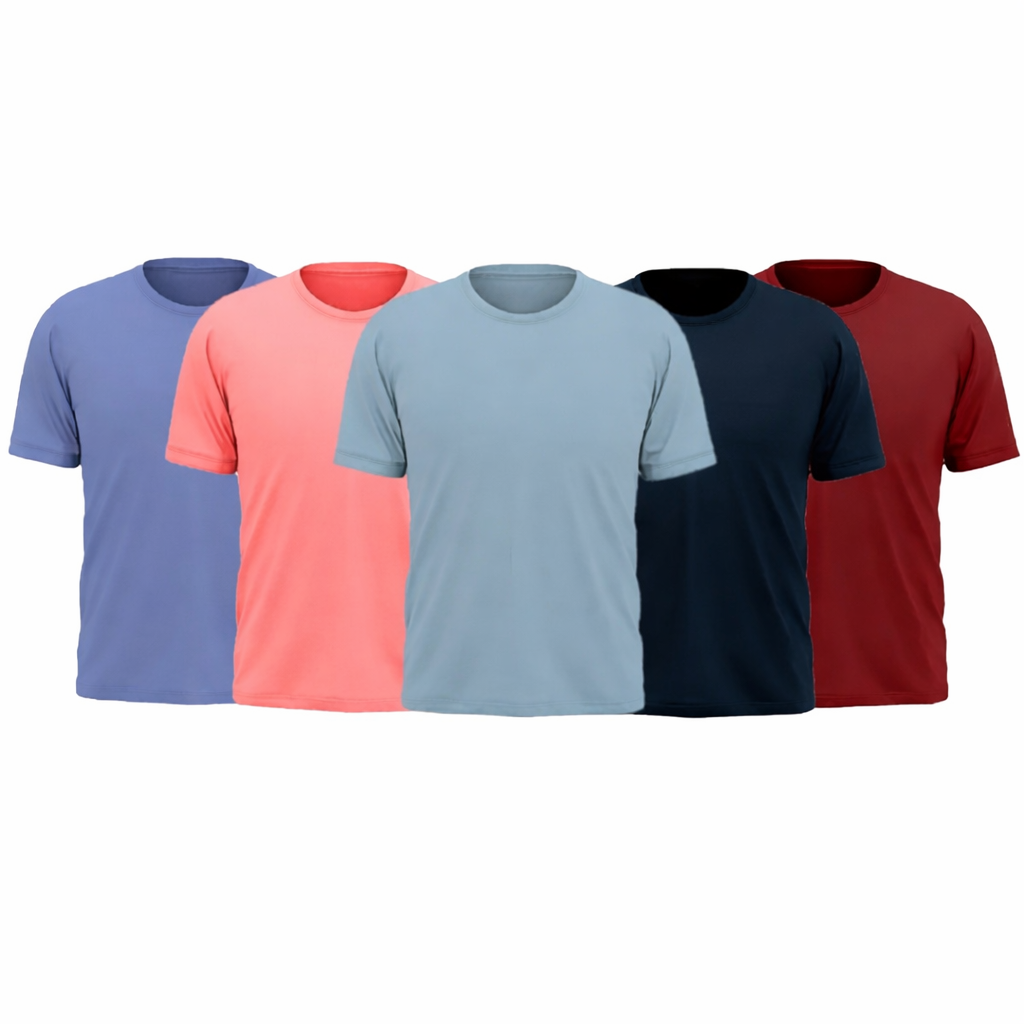 Pack of 5 Plain Basic T-shirts